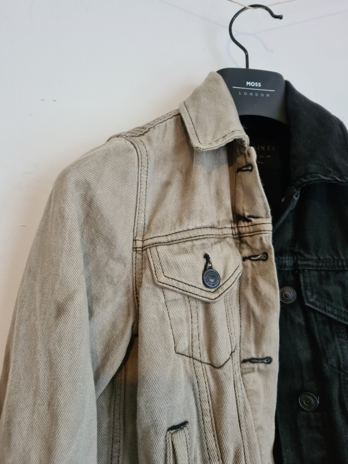 Bleach Dyed Woman’s All Saints Denim Jacket – Half/Half Style – Size (XS – 6)