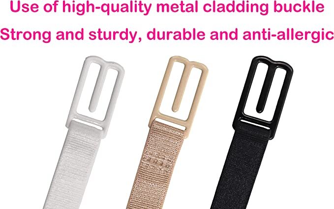 4 Pack Woman Bra Anti-Slip Strap Holder Elastic Clips Adjustable Back Rope Clips