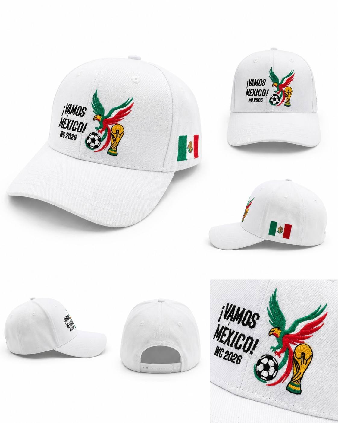 FIFA World Cup 2026 MEX USA CAN Black White Red Premium Embroidered Event Hat