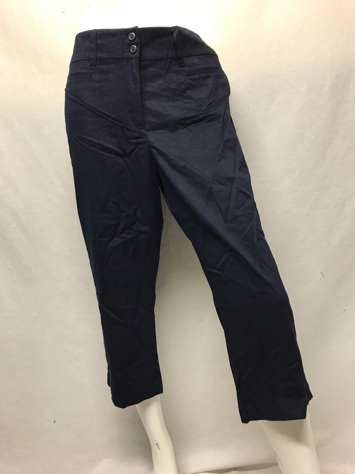 Dean St. Troper France Women’s Capris, Navy Blue Cotton Pants Size Varies New !!