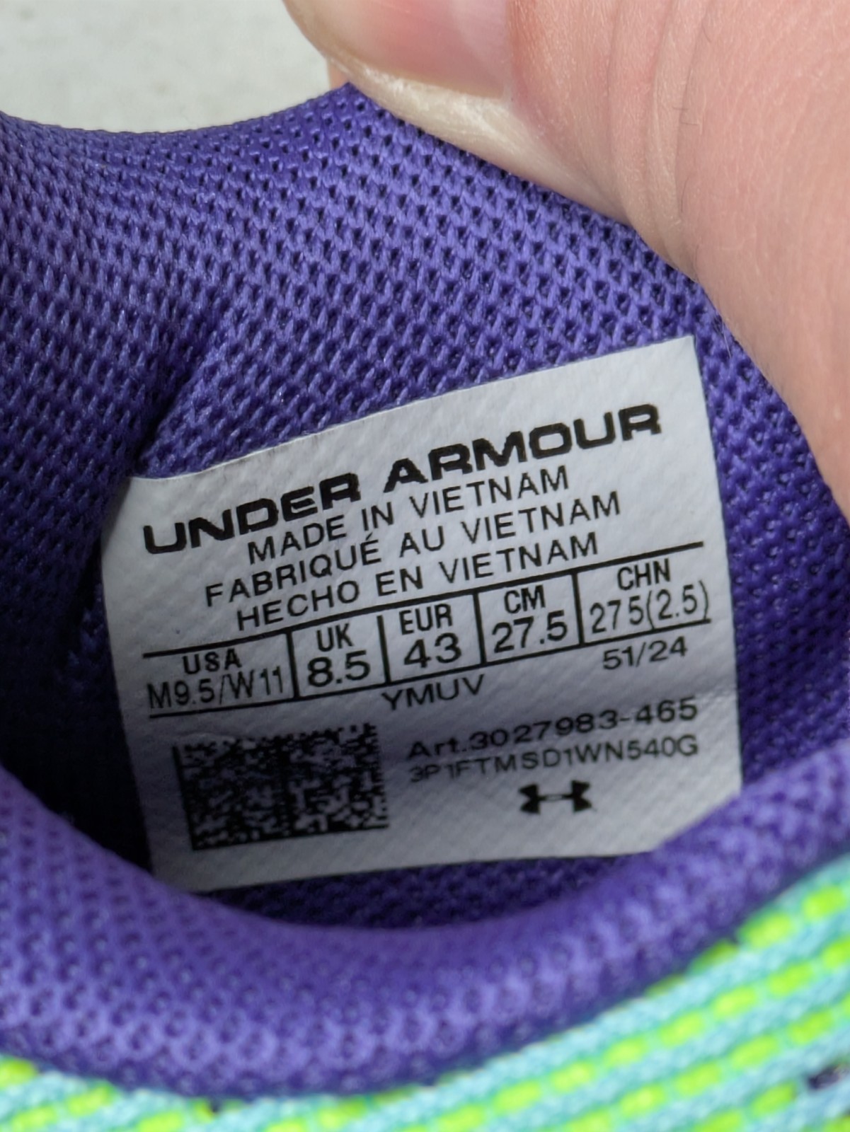 Under Armour Curry Series 7 Cotton Candy Blue Pink 3027983-465 Men 9.5/W11