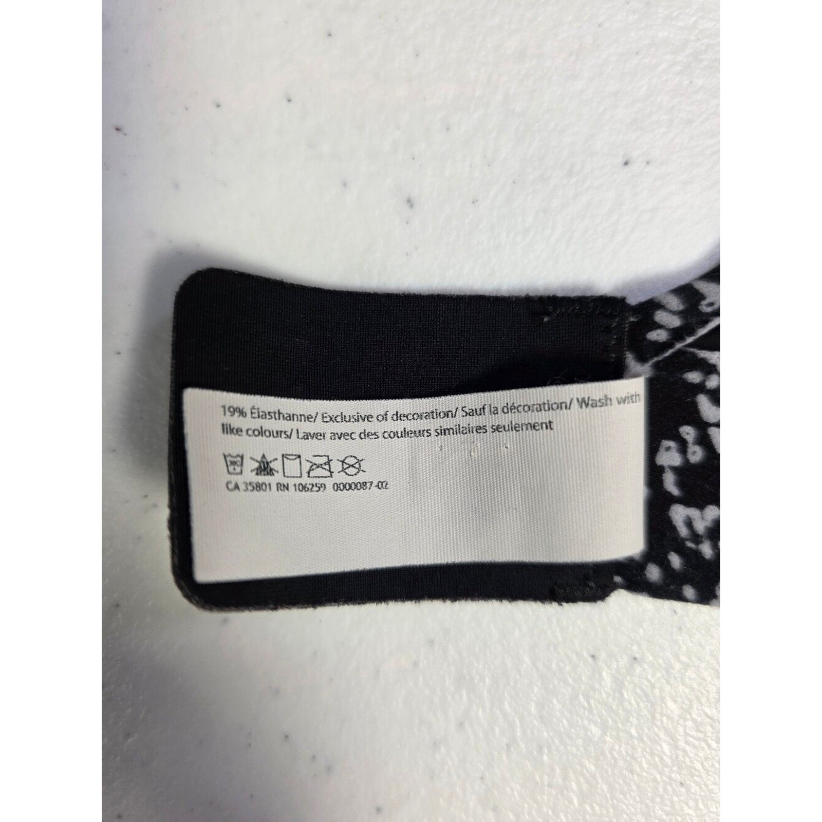 Lululemon In Alignment Bra Black White Print Adjustable Strap Size Unknown