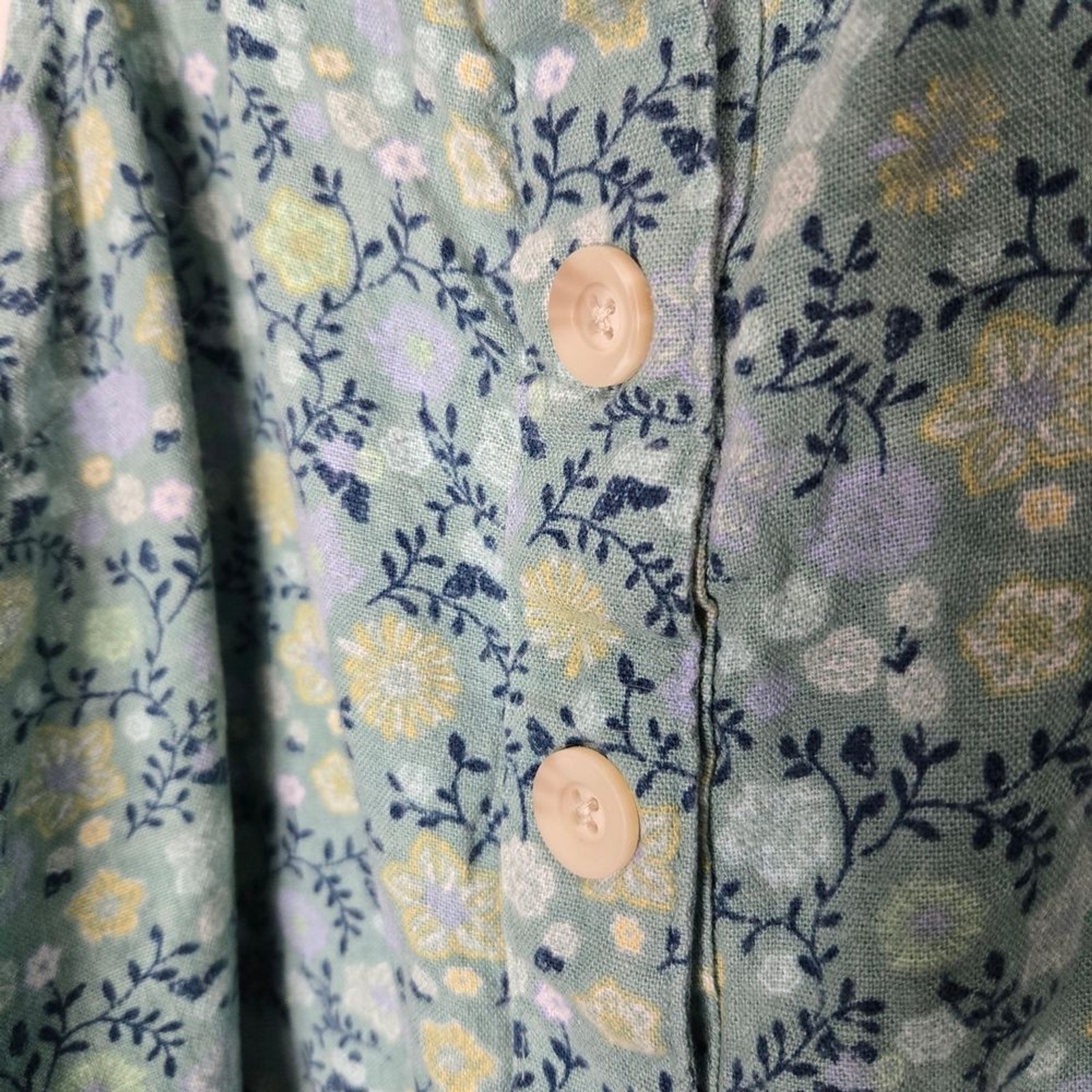 Sonoma Goods for Life Teal Floral Square-Neck Top XXL