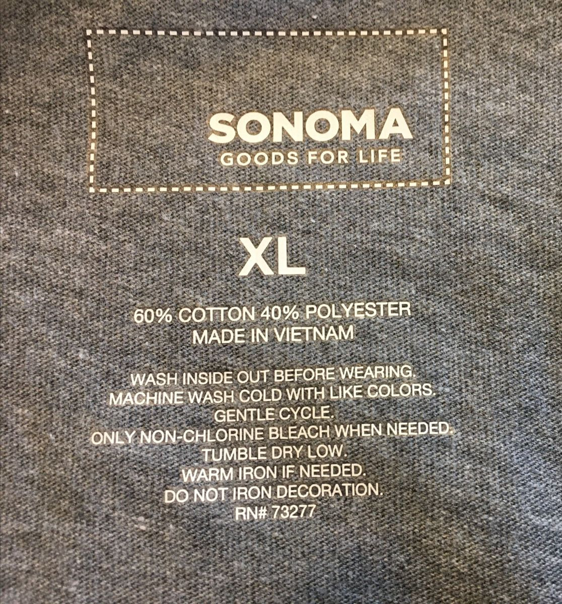 Women’s SONOMA T-Shirt Gray Crewneck Patriotic American Flag Star Top XL NEW