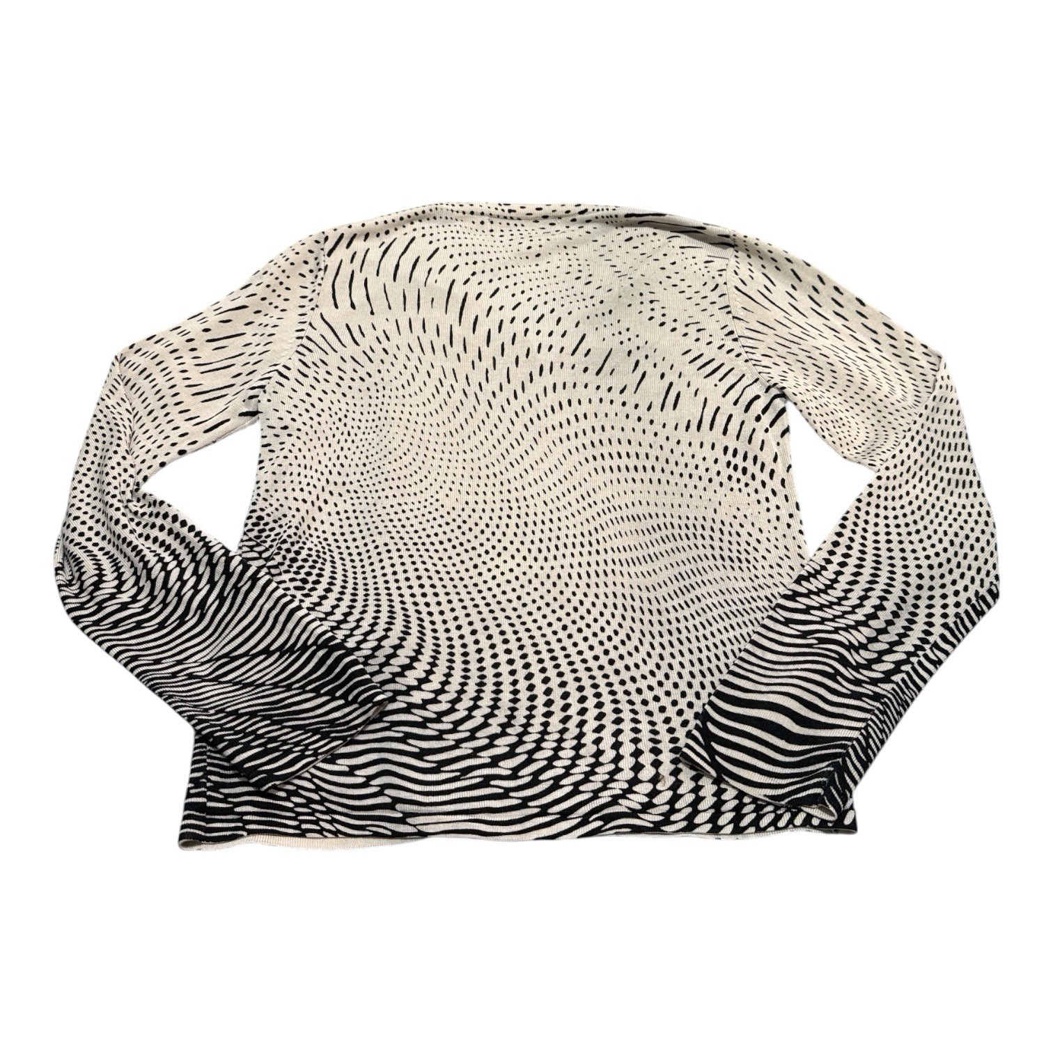 August Silk Cardigan Black And White Abstract 100% Silk