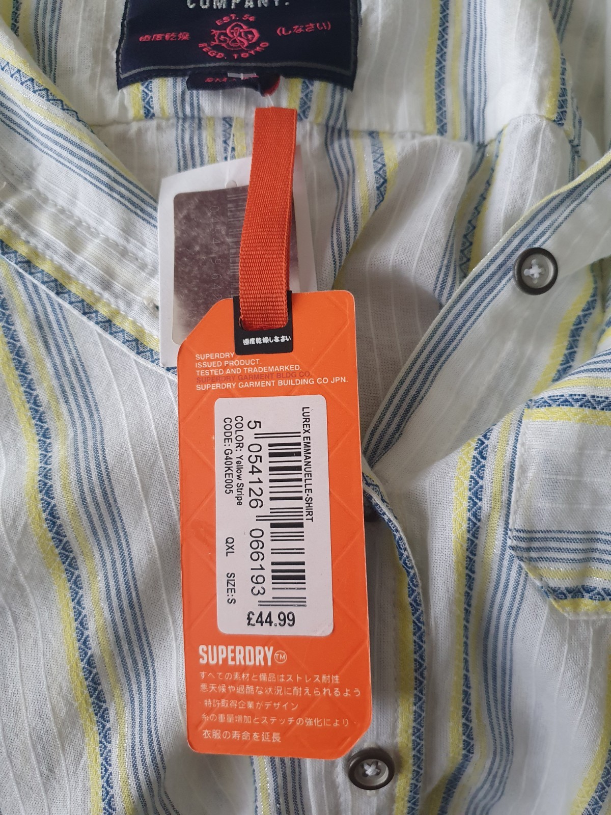 Superdry Striped Lurex Emanuelle Shirt, Women’s Size Small Brand New With Tags