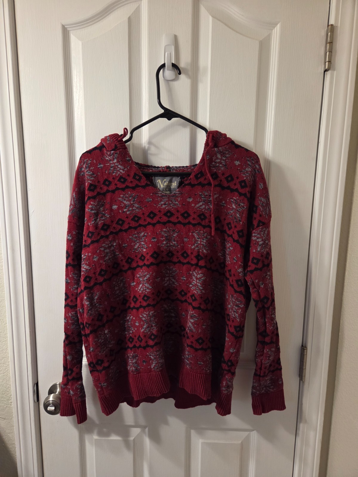 Natural Reflections Men’s Large Sweater Red Holiday Christmas Theme #S90