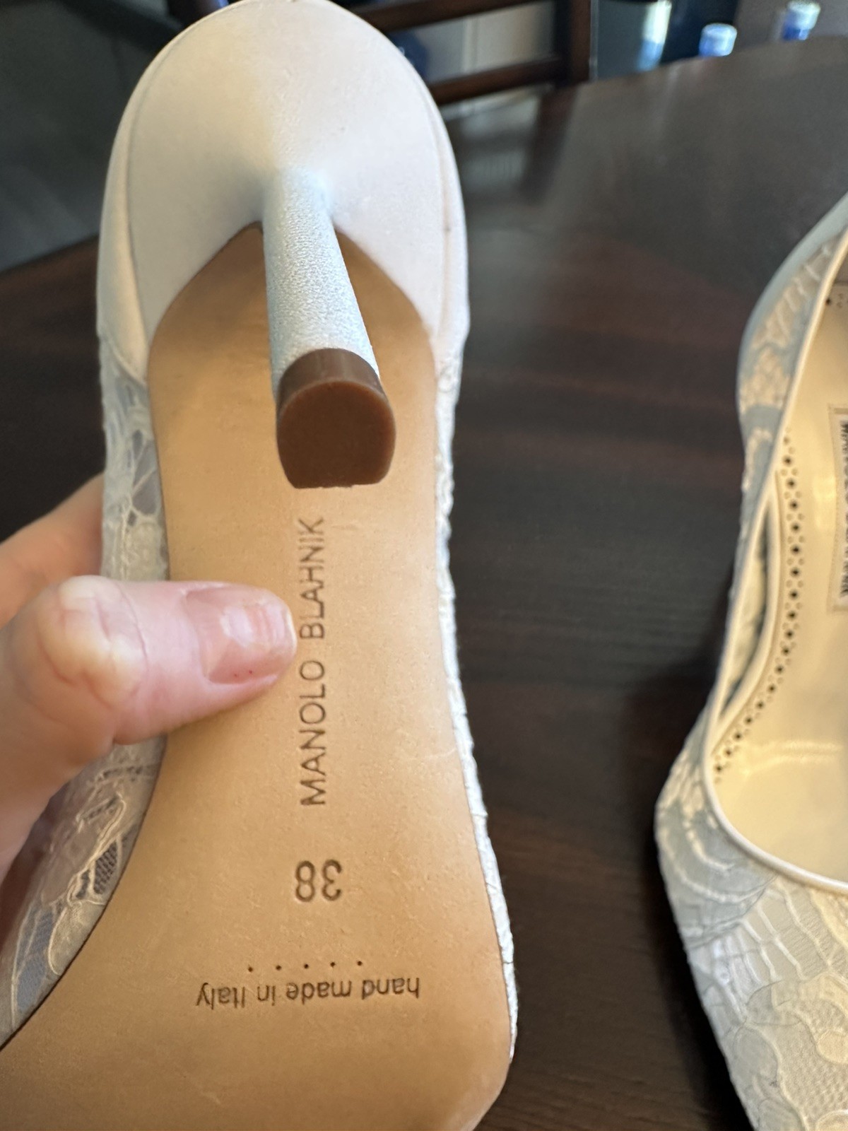 Manolo Blahnik Women’s Heels Lace Bridal BBLA Size 38