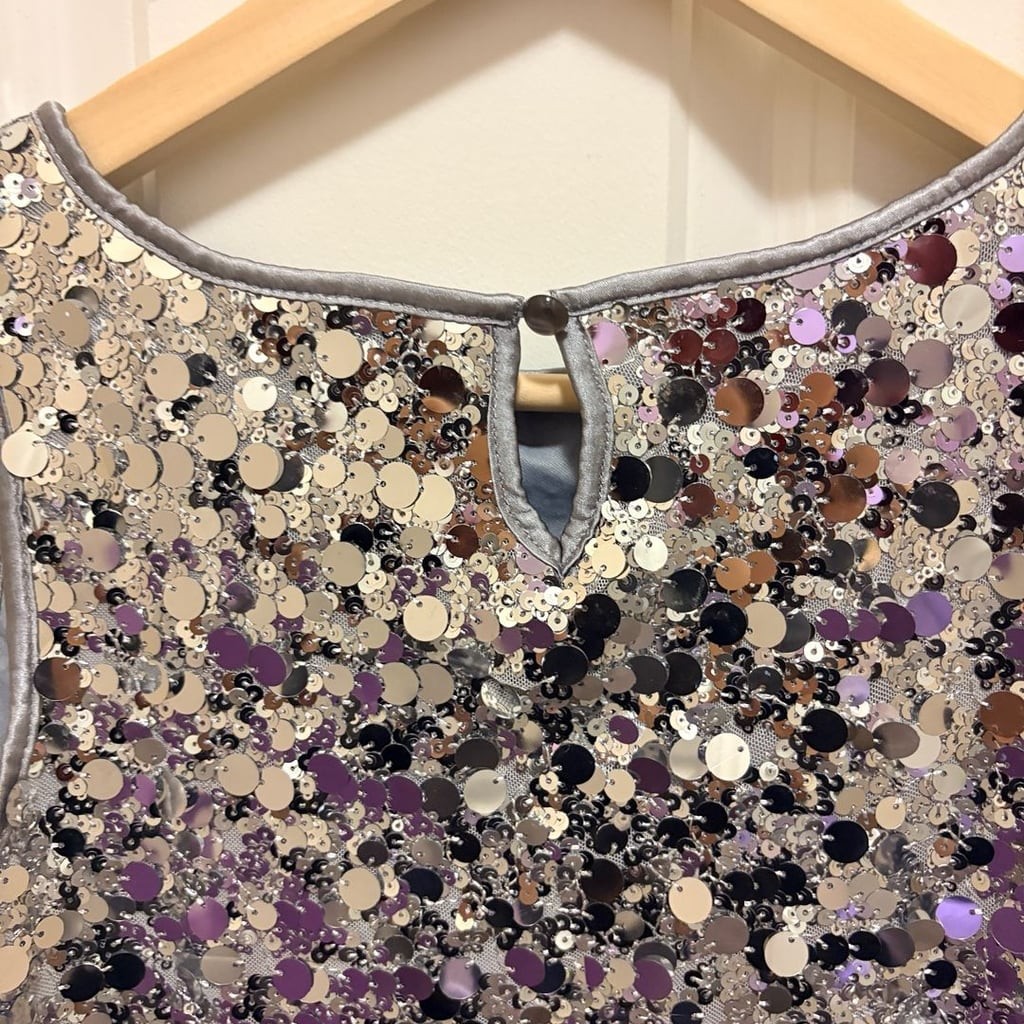Art Class Girls Silver Sequin Tank Top | Teens XXL