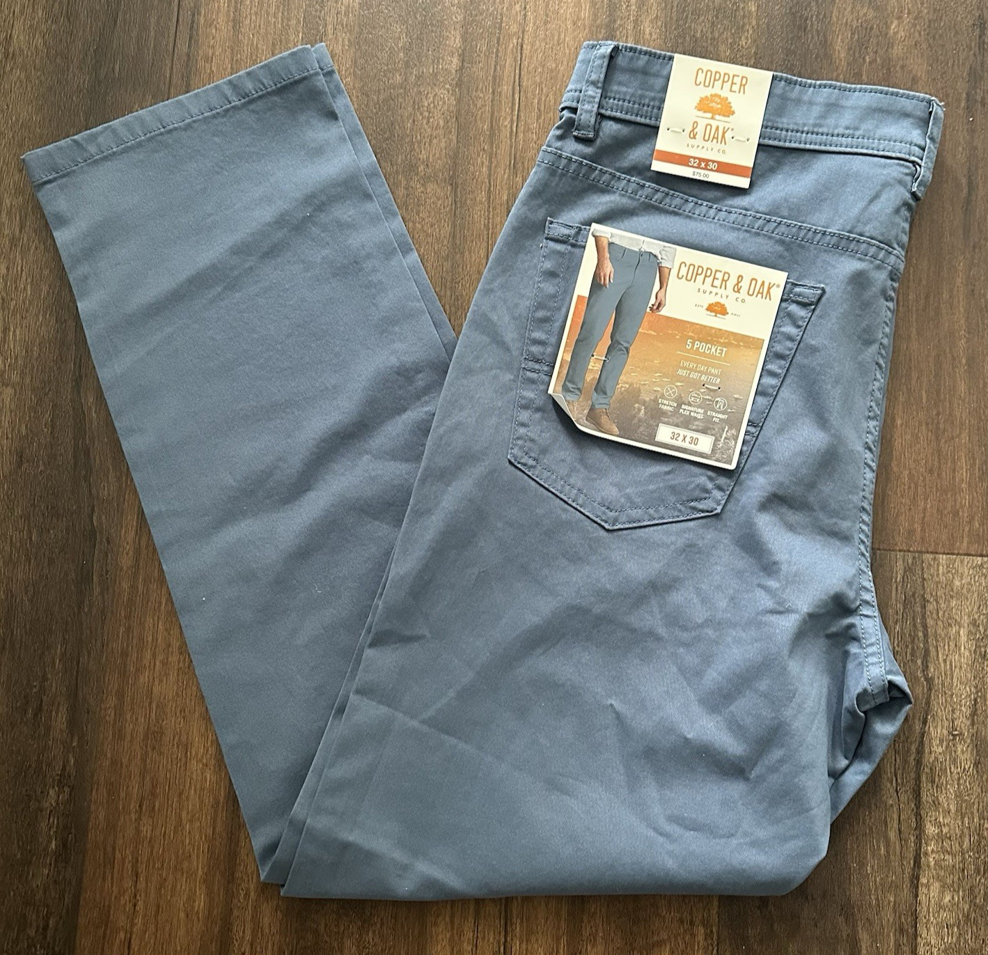 Copper & Oak NWT Men’s 32×30 5 Pocket Every Day Pants Cotton Bluestone NWT $75