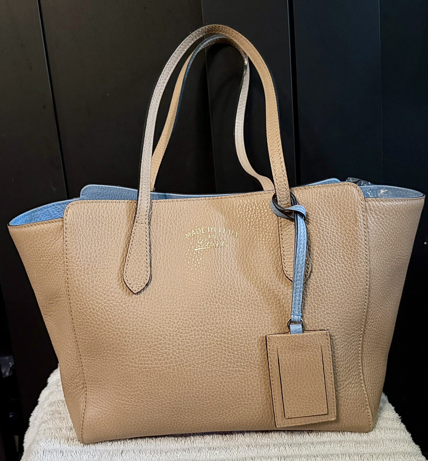 Auth GUCCI Shoulder Hand Tote Bag Leather for Women