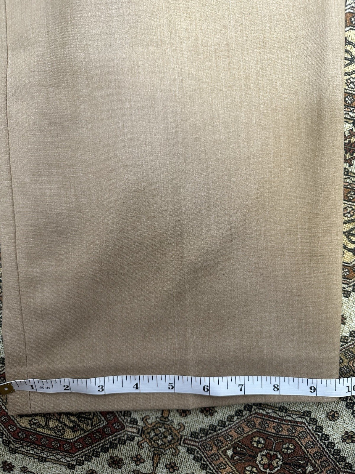 Worthington Women’s Tan Twill Capri Pants Slim Straight Leg Stretch Mid Rise