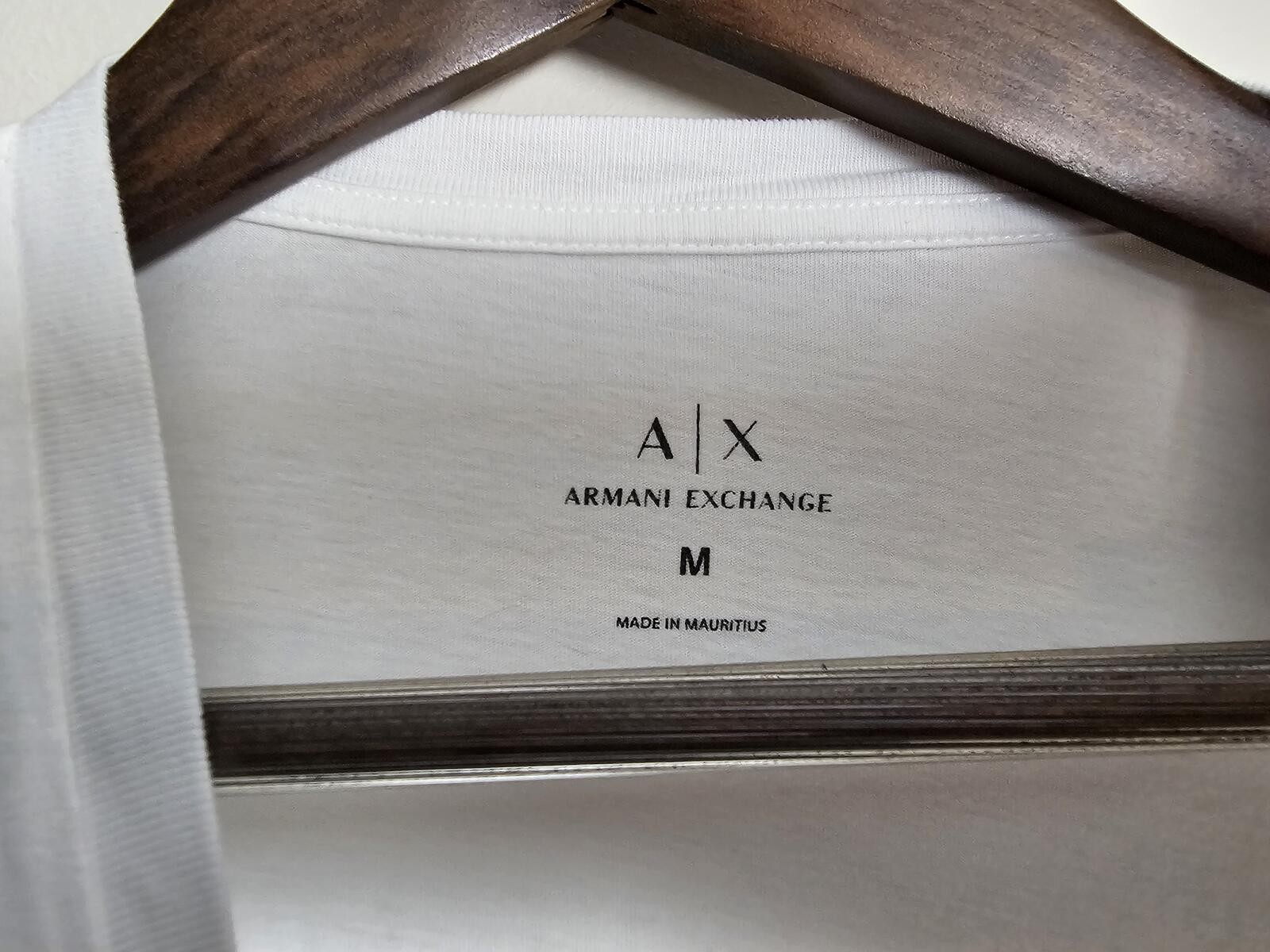 Armani Exchange T-Shirt White Women M Rhinestone Logo
