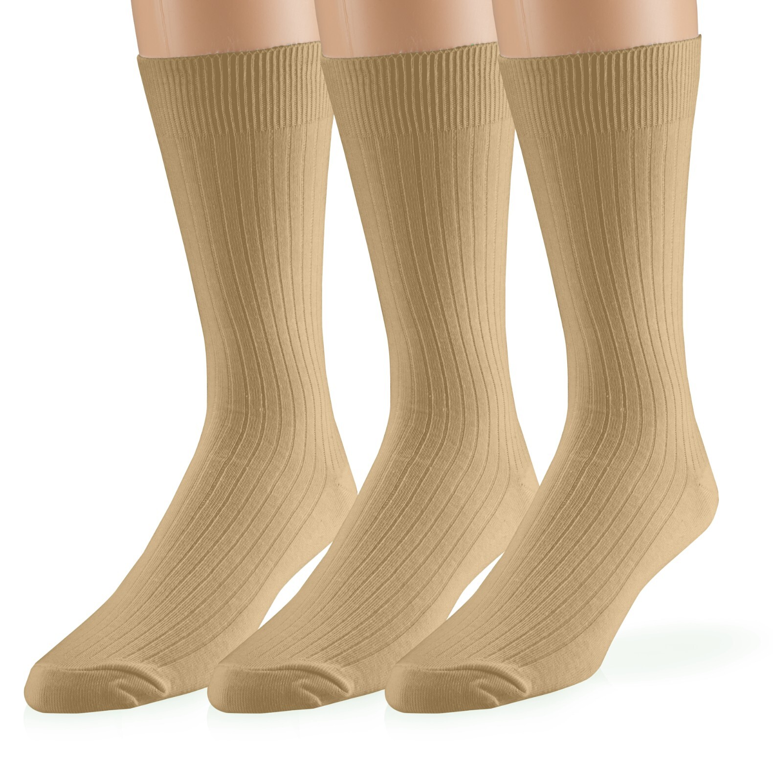 EMEM Men’s Ribbed Cotton Classic Crew Dress Socks 5-Pack, Big and Tall Available