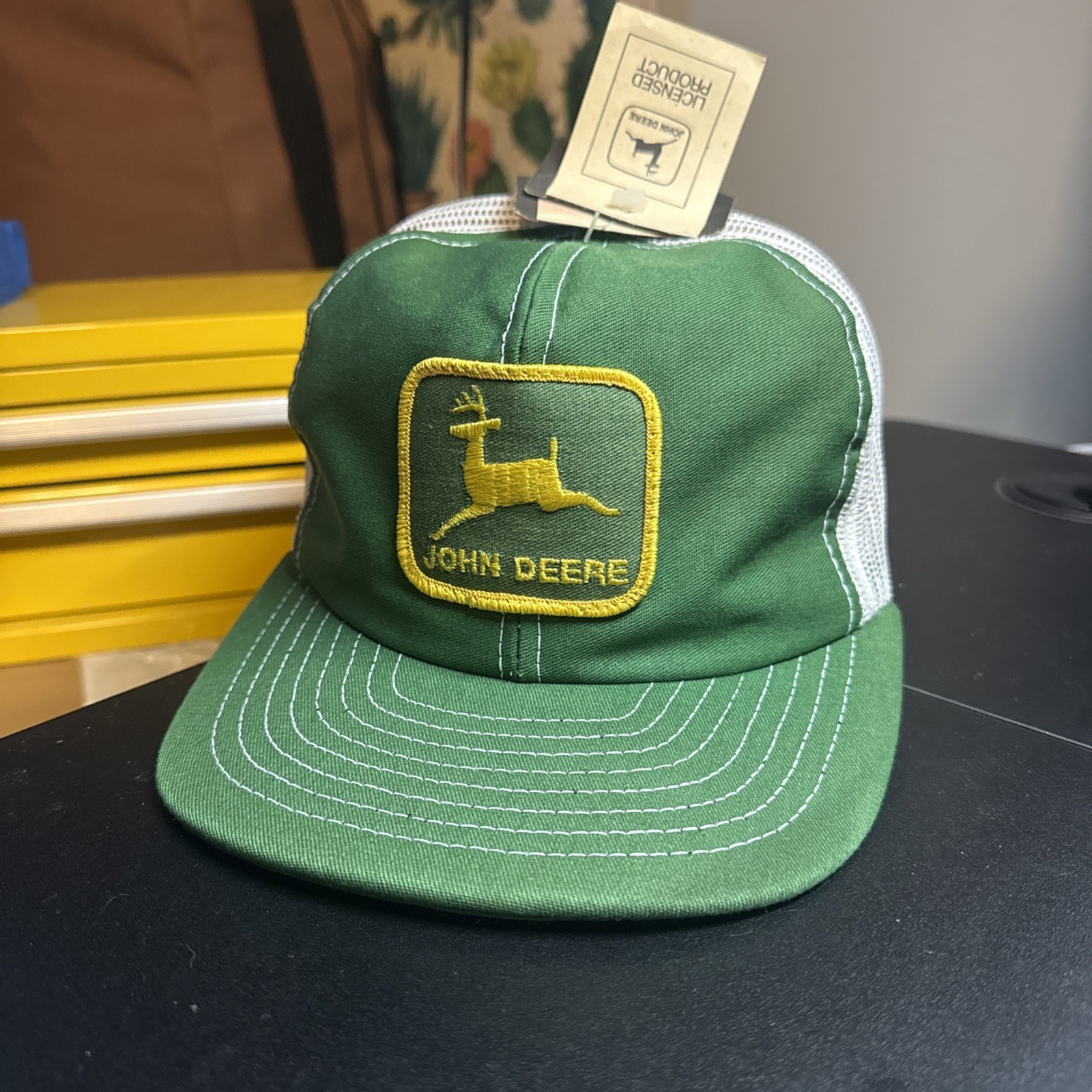 John Deere Vintage Trucker Snapback Hat NWT Louisville MFG Co 70s 80s USA Made