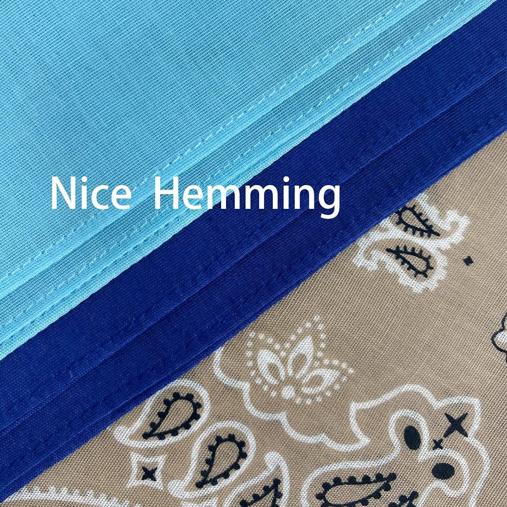 Bandanas 3 Pack 6 Pack 12 Pack 22 Inch Cotton Paisley Kerchiefs for Men and Wome