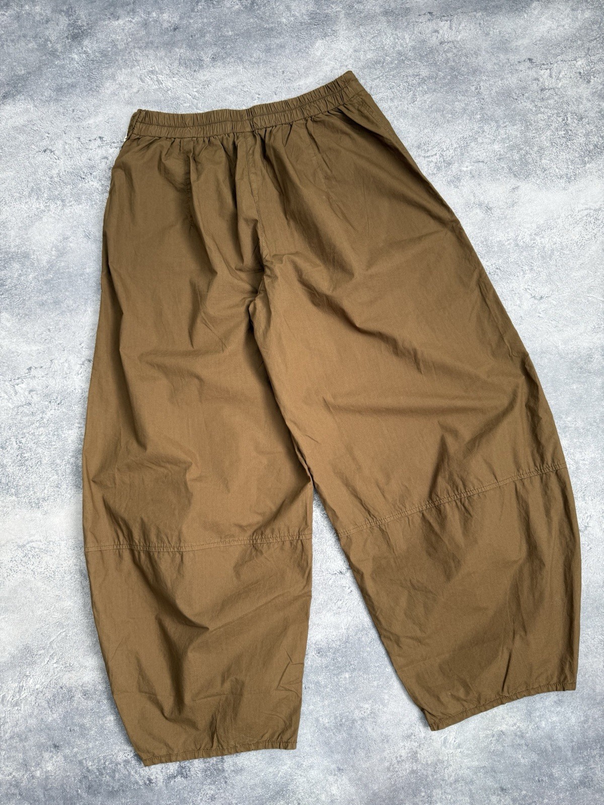 OSKA Trousers Baggy Pants Brown Size 2 Wide Barrel Balloon Women Parachute Japan