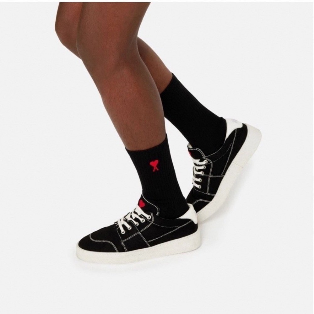 Ami Paris Socks 3 Pack Black Gray White Ami de Coeur Alex Mattiussi Men’s Medium