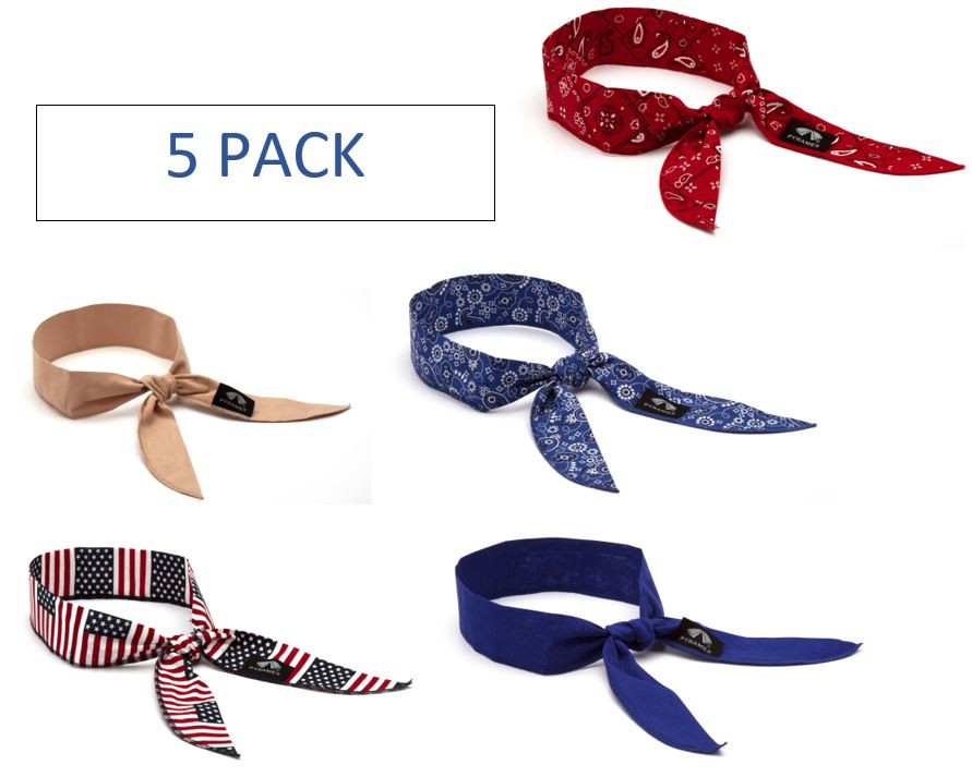 5- Pack Cooling Scarf Neck Wraps Bandana Headband Expanding Necklace Cold US