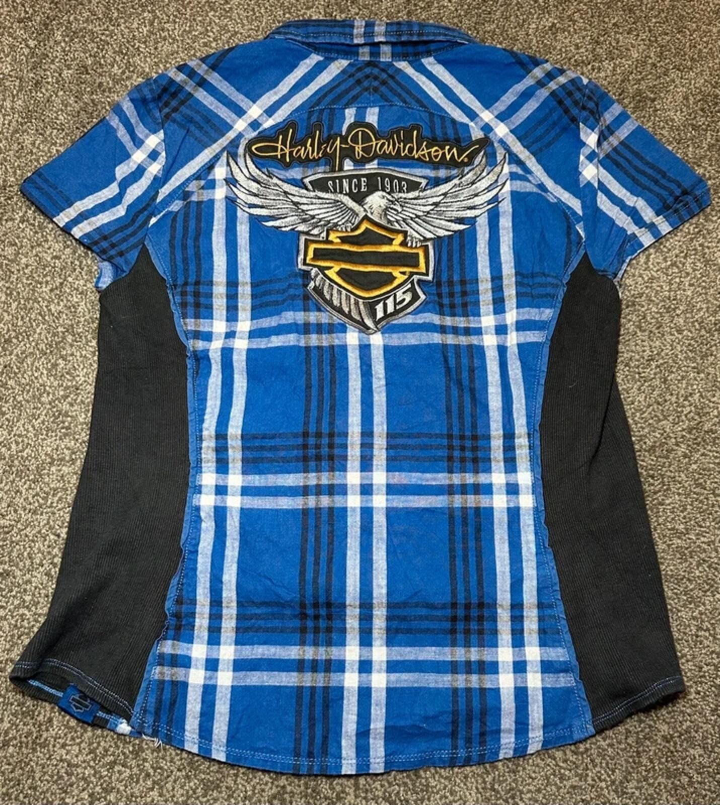 Harley-Davidson 115th Anniversary Limited Edition Plaid Shirt Blue