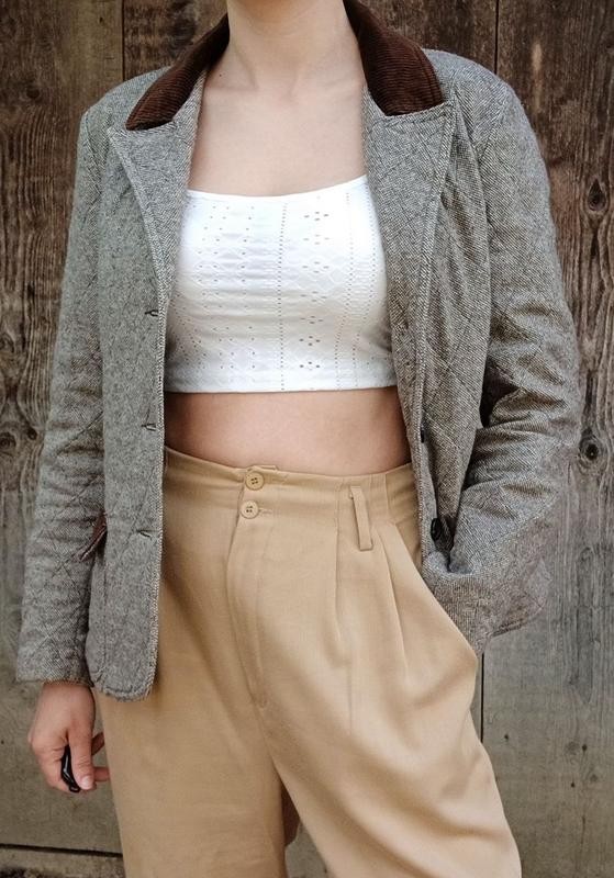 Italian Quilted Jacket Featuring Natural Wool and Refined Suede Accents