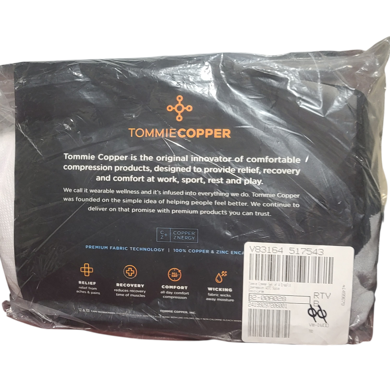 Tommie Copper Basic 4Pk ErgoFit WOTC Compression Socks – Large