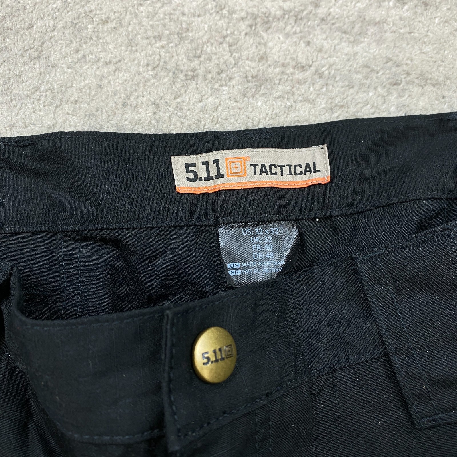 5.11 Tactical Taclite Pro Cargo Pant Men 32 Black Hike Canvas Ripstop 143 32×32
