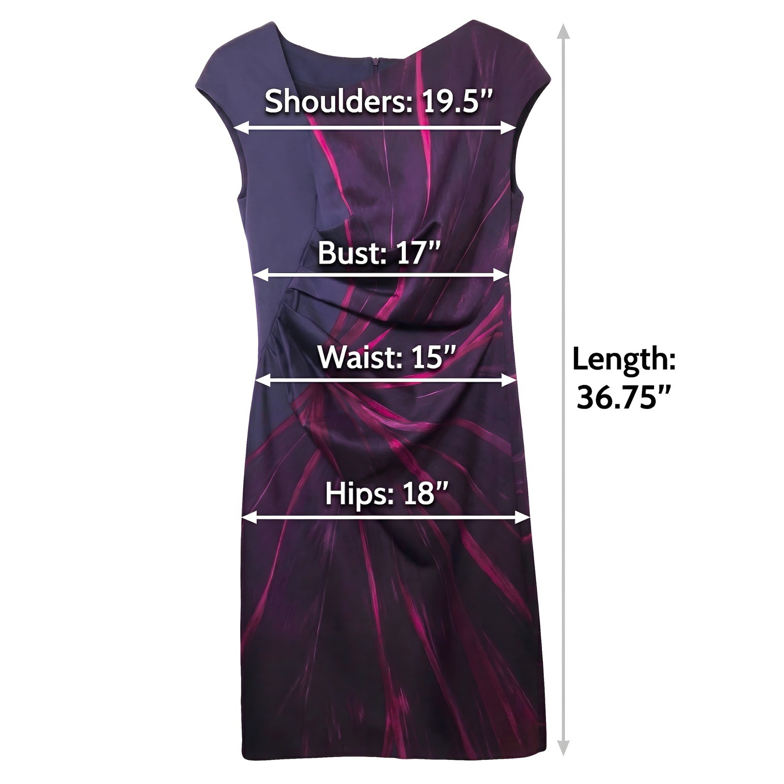 Max Mara Purple Magenta Floral Ruched Sheath Dress Made in Italy Size 8