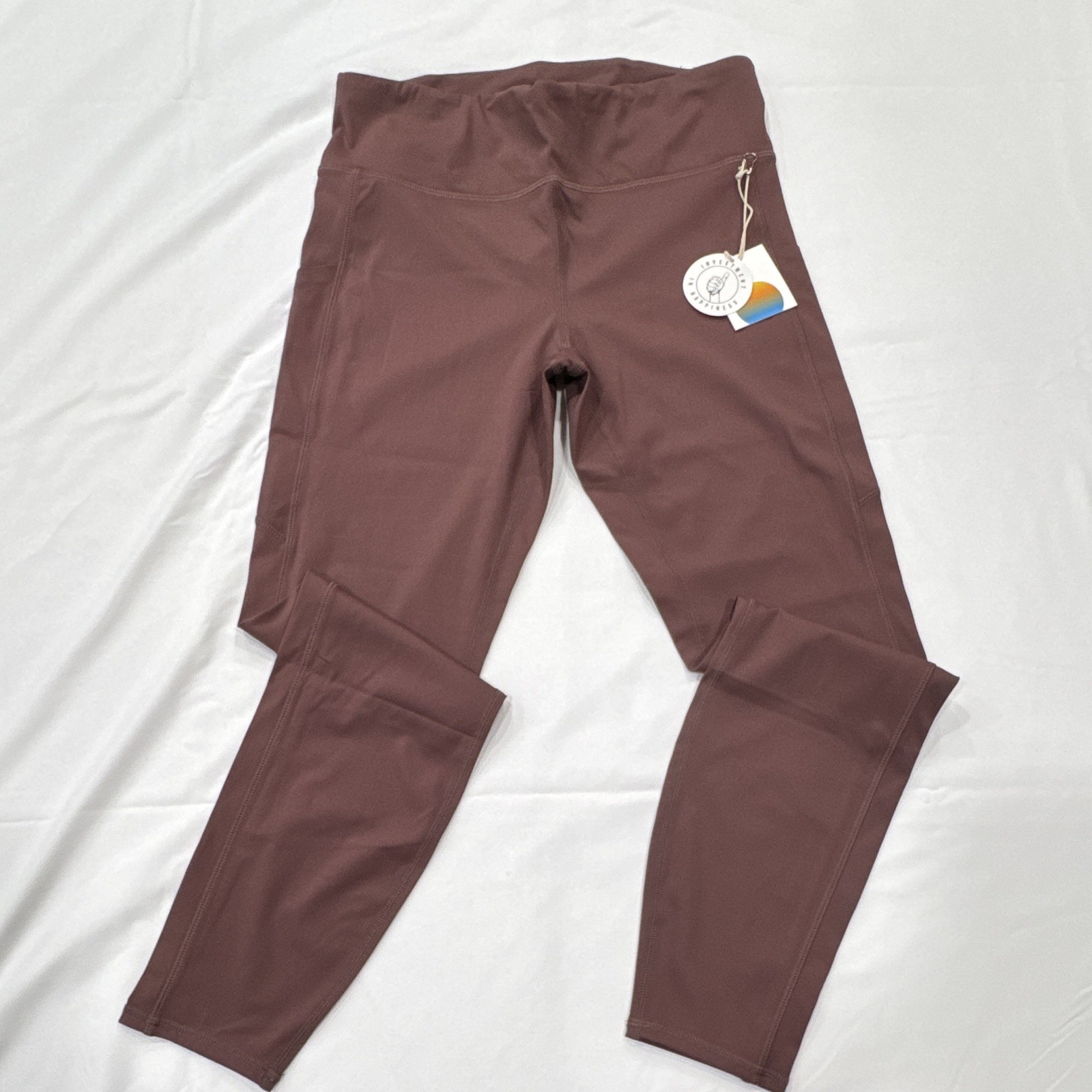 Vuori Stride Legging Women’s M Chestnut High Rise Ankle Pockets Stretch VW429