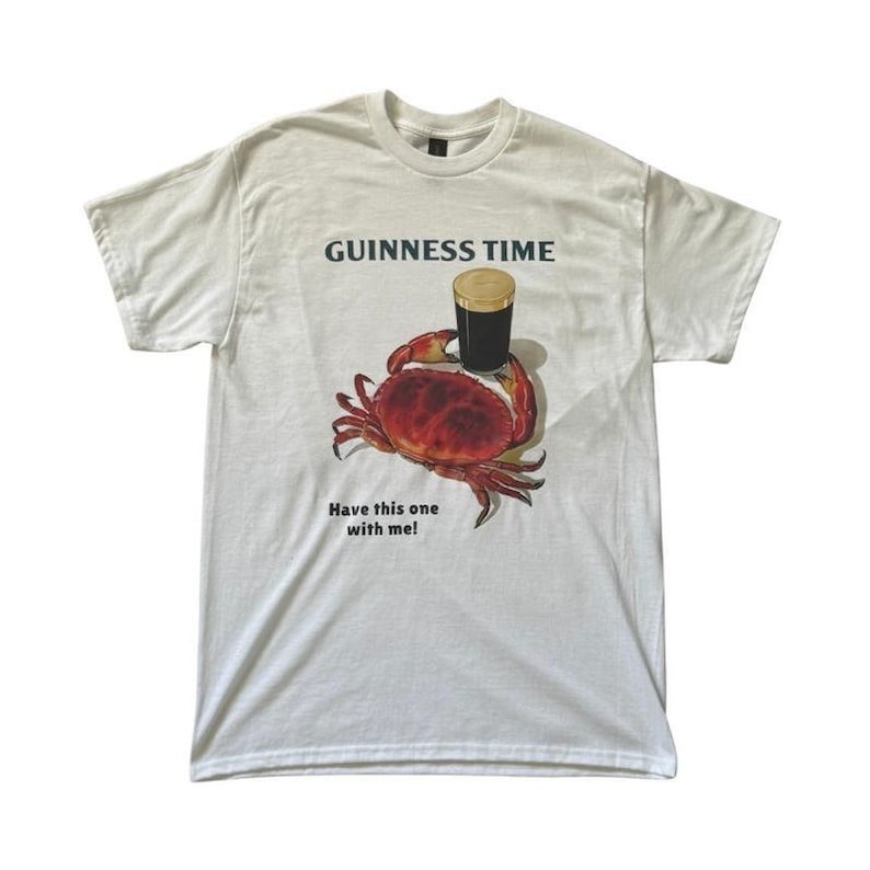 Guinness Crab Vintage Graphic Shirt, Vintage 90’s Crab Dunk Tank Funny Seafood