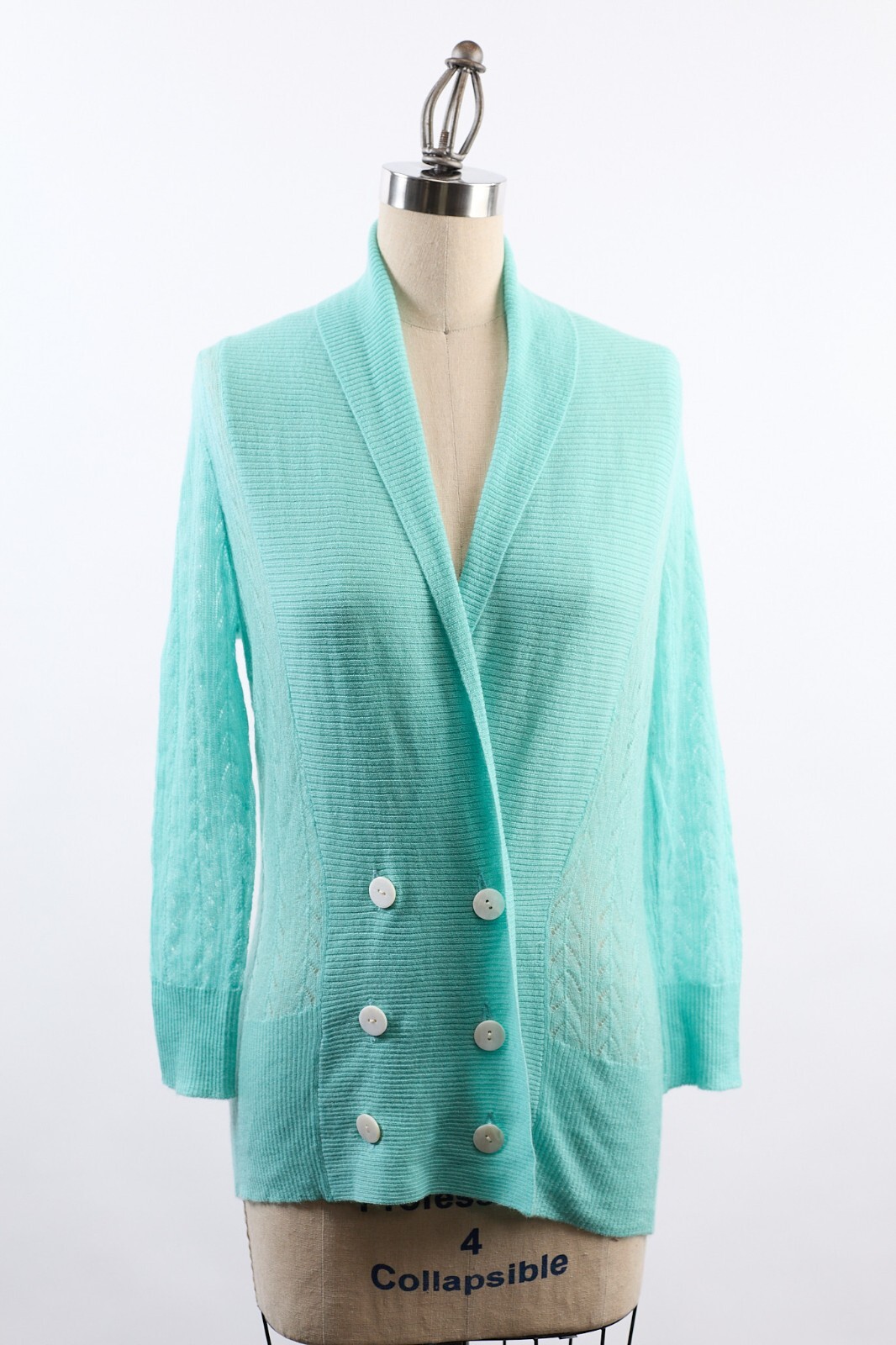 turn-down collar long-sleeve button cardigan | 100% Cashmere