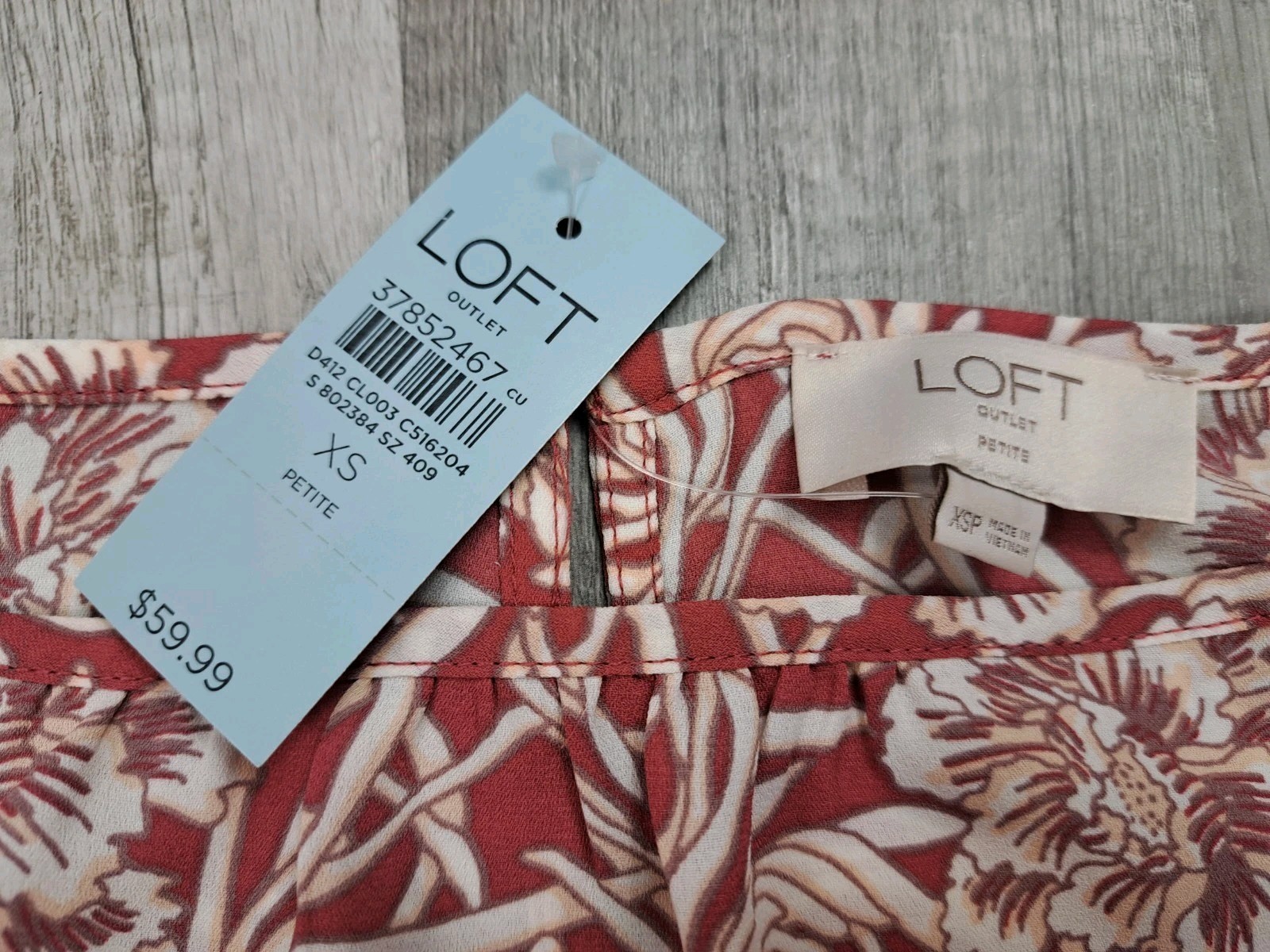 The Loft Floral Tunic Peasant Top Boho Ruffle Long Sleeve Women’s Size XS Petite