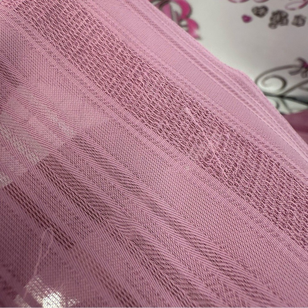 Deep, long sleeve pink keyhole, opening back Chic Mauve Blouse for Women