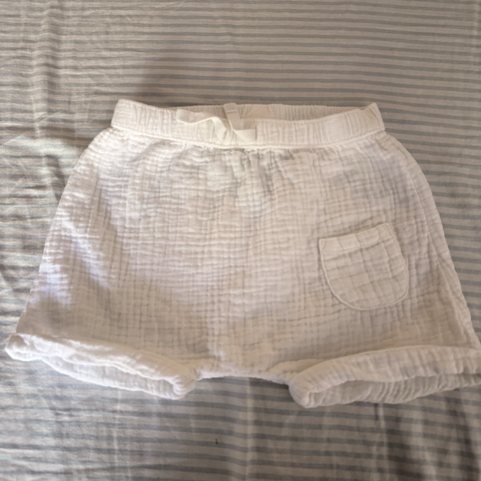 Next Baby Muslin Gauze Corton Short Set White Size 9-12M Neutral Boho