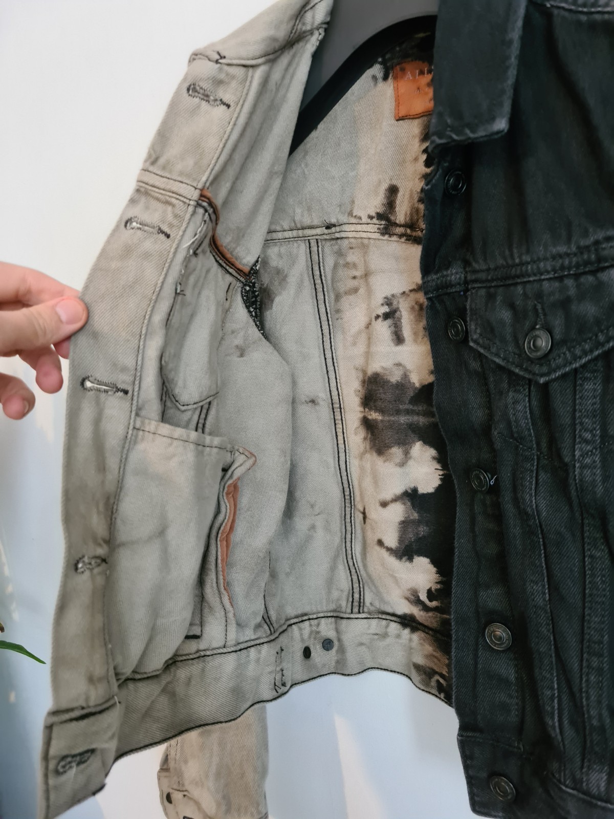 Bleach Dyed Woman’s All Saints Denim Jacket – Half/Half Style – Size (XS – 6)