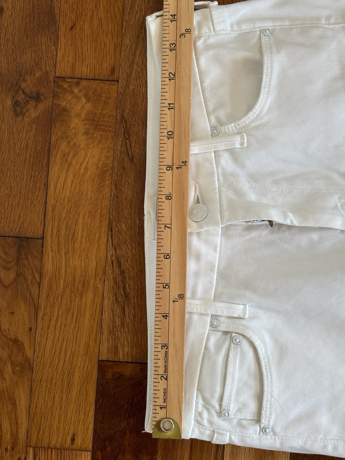 Mother Women’s White Glass Slipper High Waisted Looker Ankle Fray Jeans Size 27