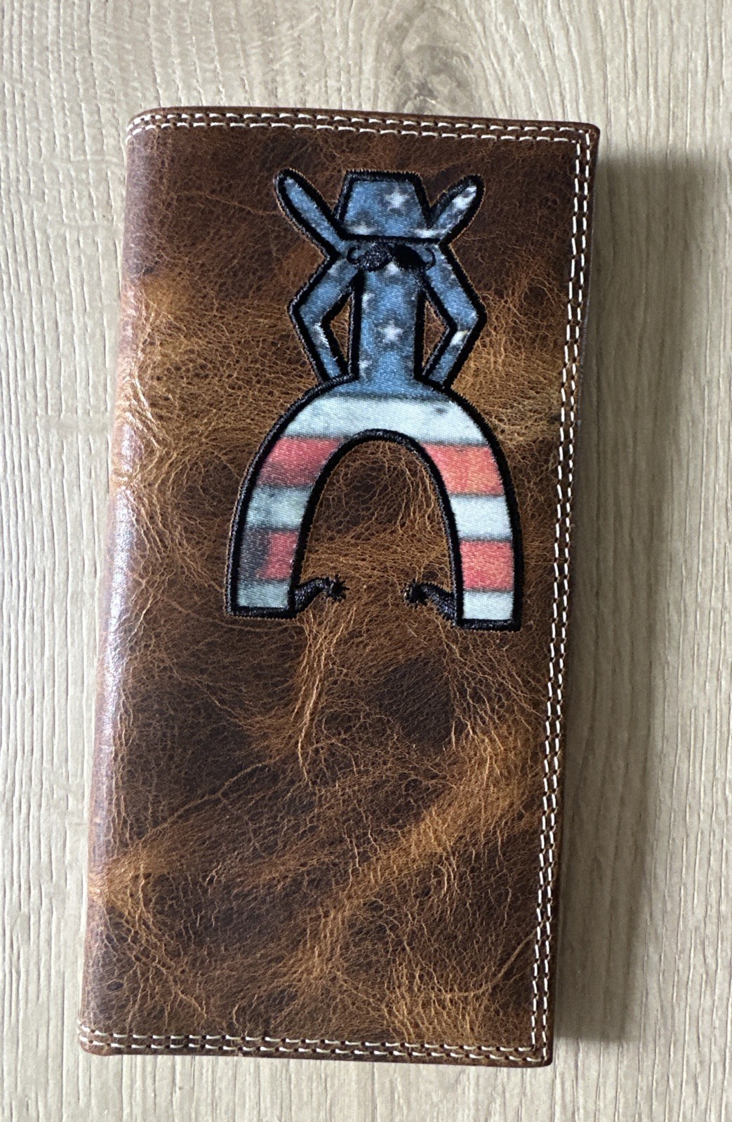 Hooey Punchy Americana Brown Leather Wallet Men’s Bifold NWOT