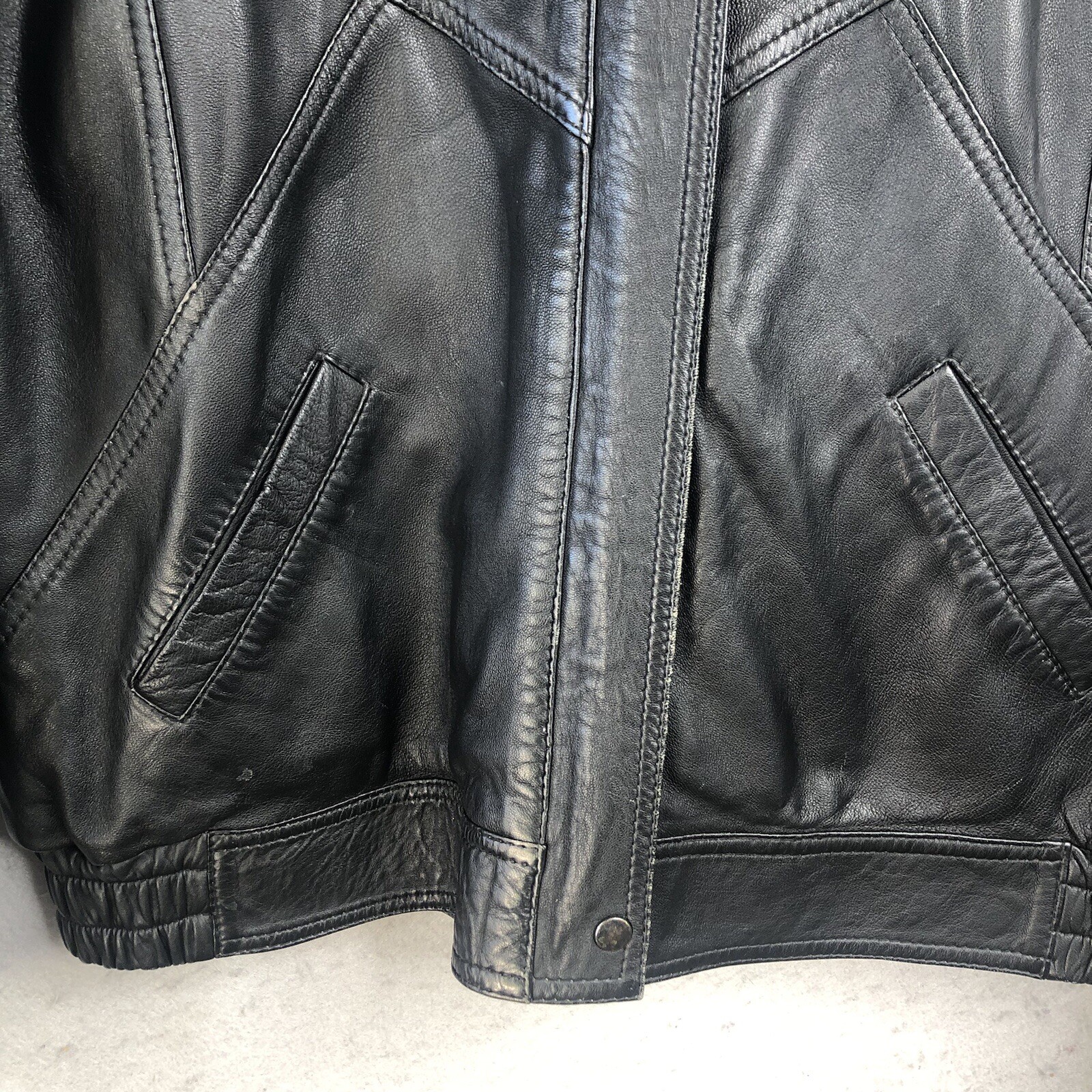 Black Leather Jacket Womens Medium Moto Biker Goth Motorcycle Punk Rock