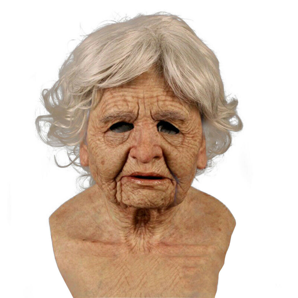 Old woman Mask Latex Halloween Cosplay Party Realistic Full Face Masks Headgear