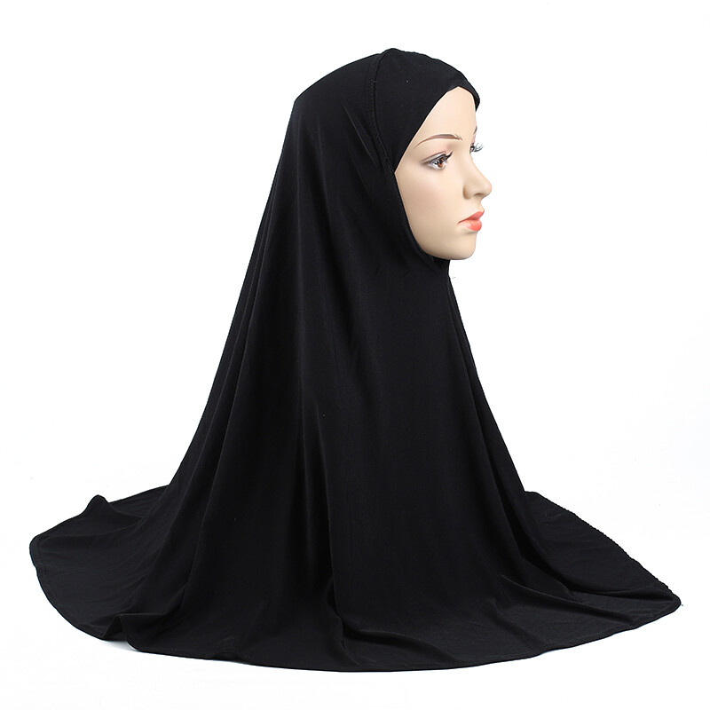 One Piece Full Coverage Long Head Scarf Wrap Solid Color Women Shawl