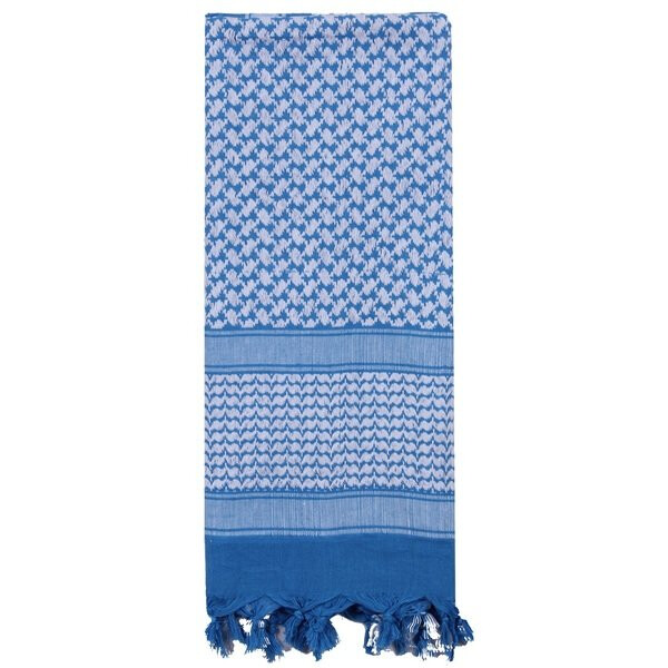 Shemagh Heavyweight Arab Tactical Desert Keffiyeh Scarf -Blue / White