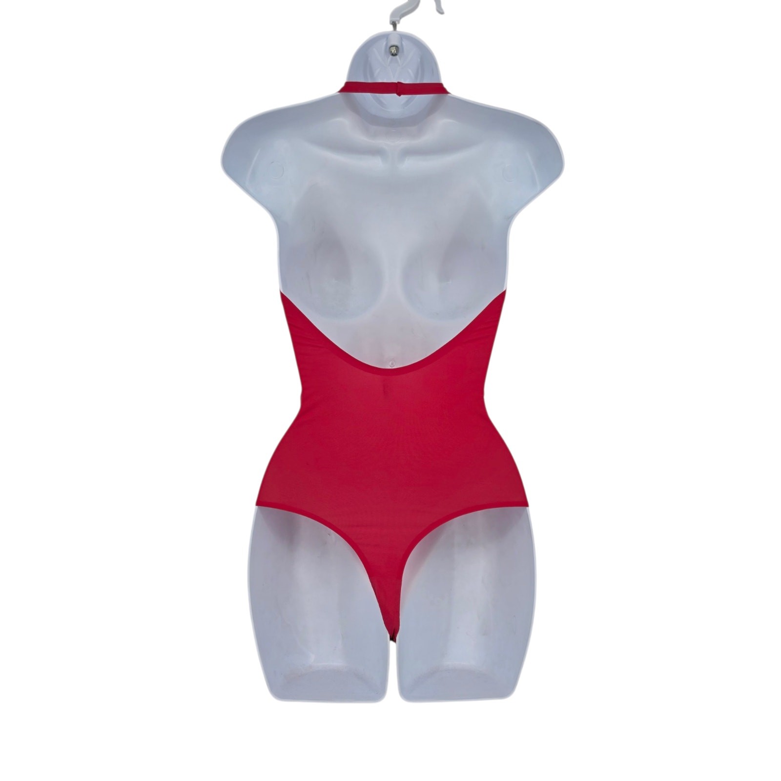 Commando Watermelon Pink Ballet Deep Plunge V-Neck Halter Bodysuit One Size