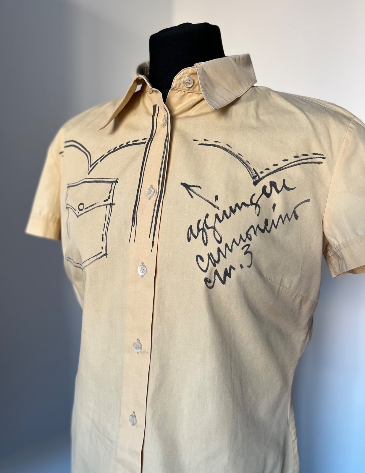 90s Moschino Jeans Scribble Print Cotton Shirt Franco Moschino Vtg Italy L | TAD