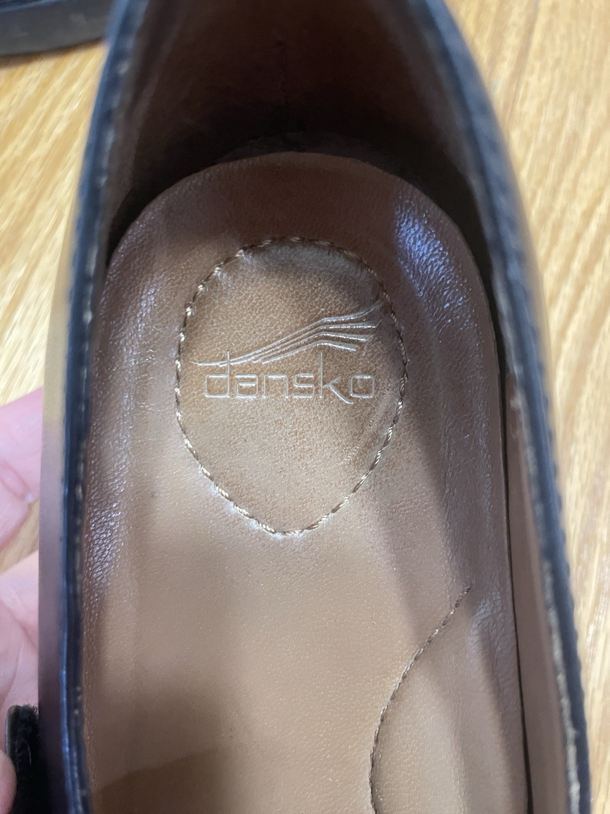 Dansko Becca Women’s Leather Mary Jane Clog Shoes, Size EU 38/Us 7.5-8, Black