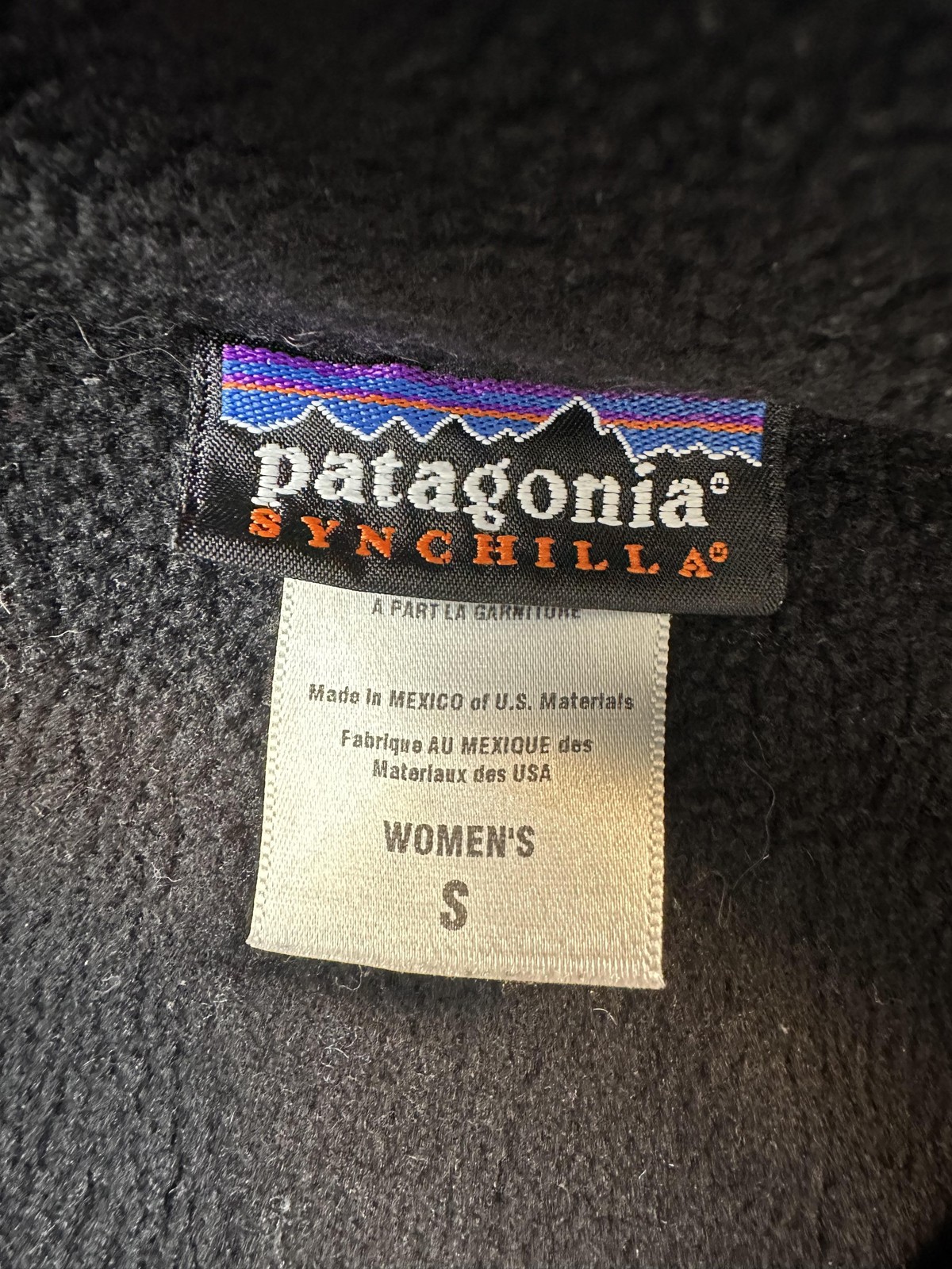Patagonia Jacket Synchilla Fleece Marsupial Womens Small Black 1/4 Zip Outdoor