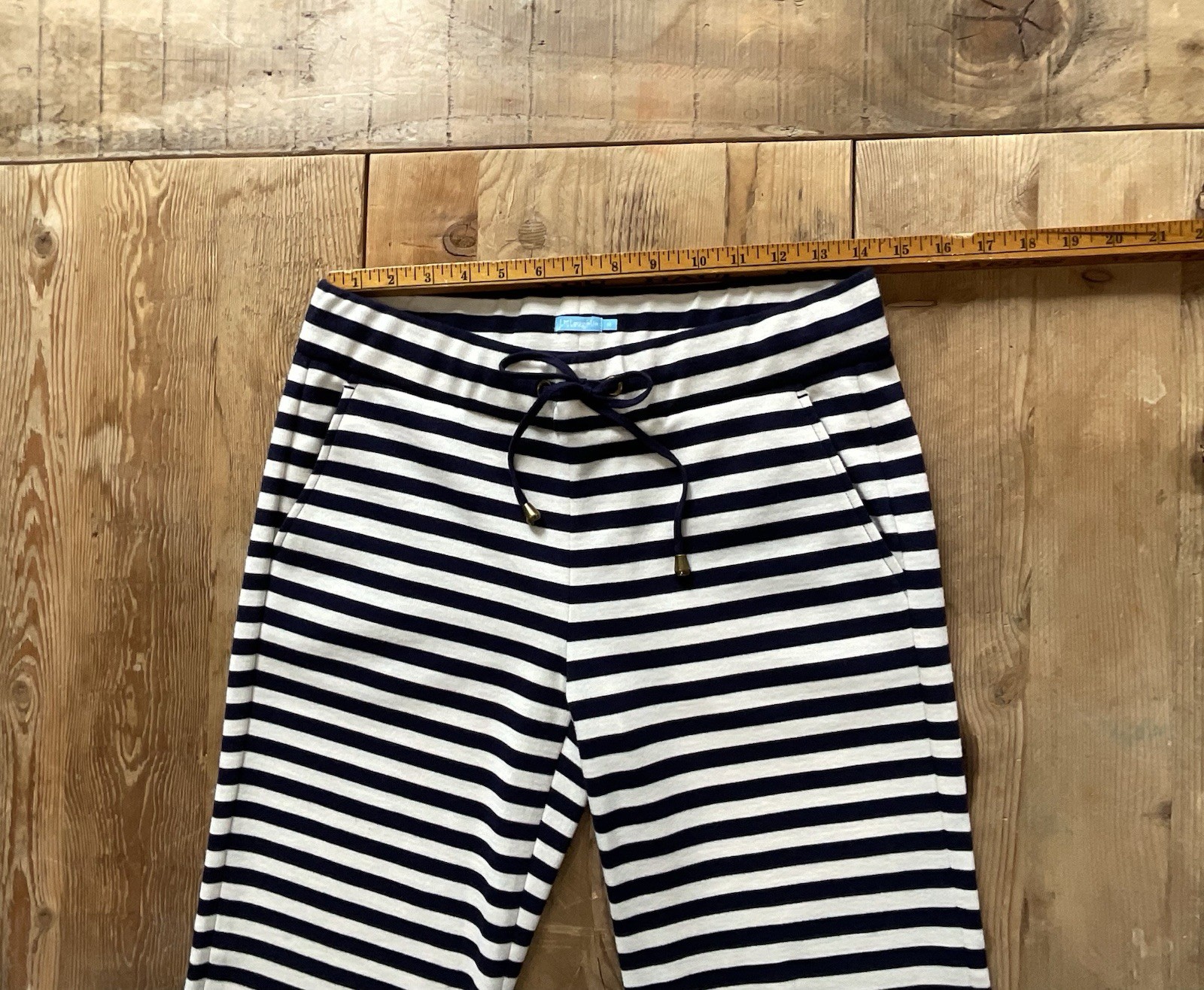 J. McLaughlin Women’s Medium Stripped Navy Blue/white Coastal Preppy Chic