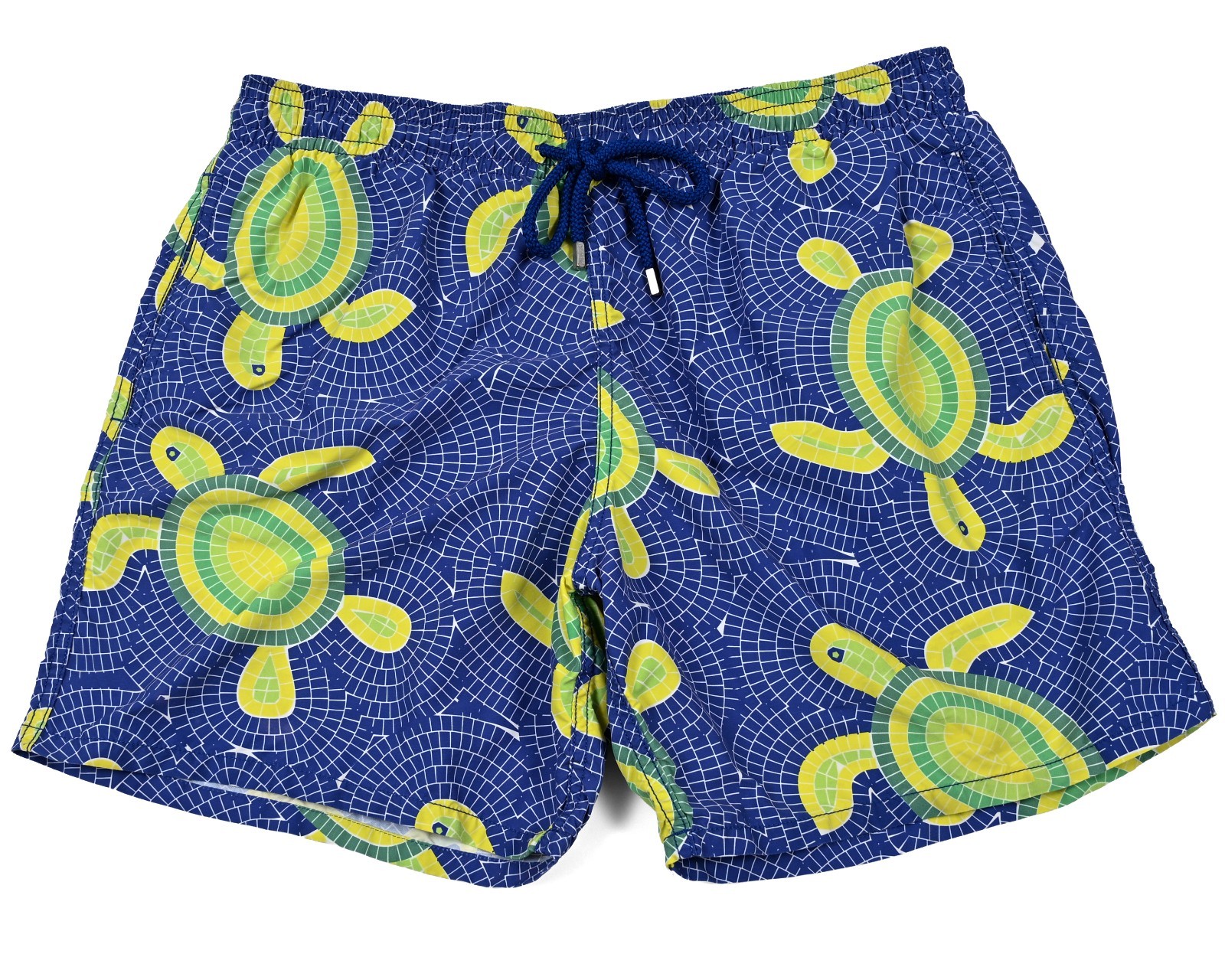 Vilebrequin Moorea Mosaic Sea Turtles Printed Swim Shorts Lined Men’s 2XL Resort