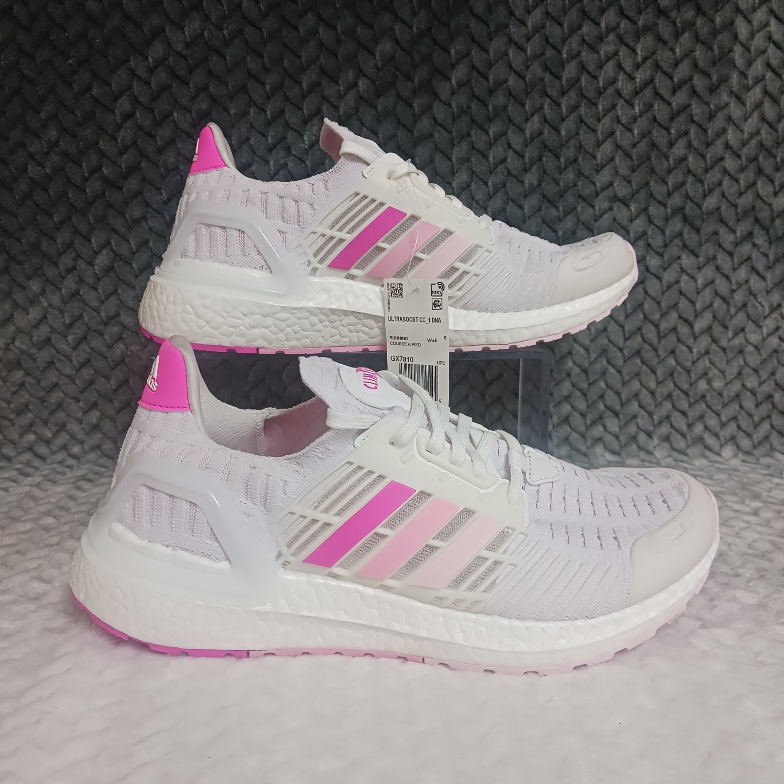Adidas Ultraboost CC_1 DNA ClimaCool Men’s Running Shoes White Clear Pink Sz 6.5
