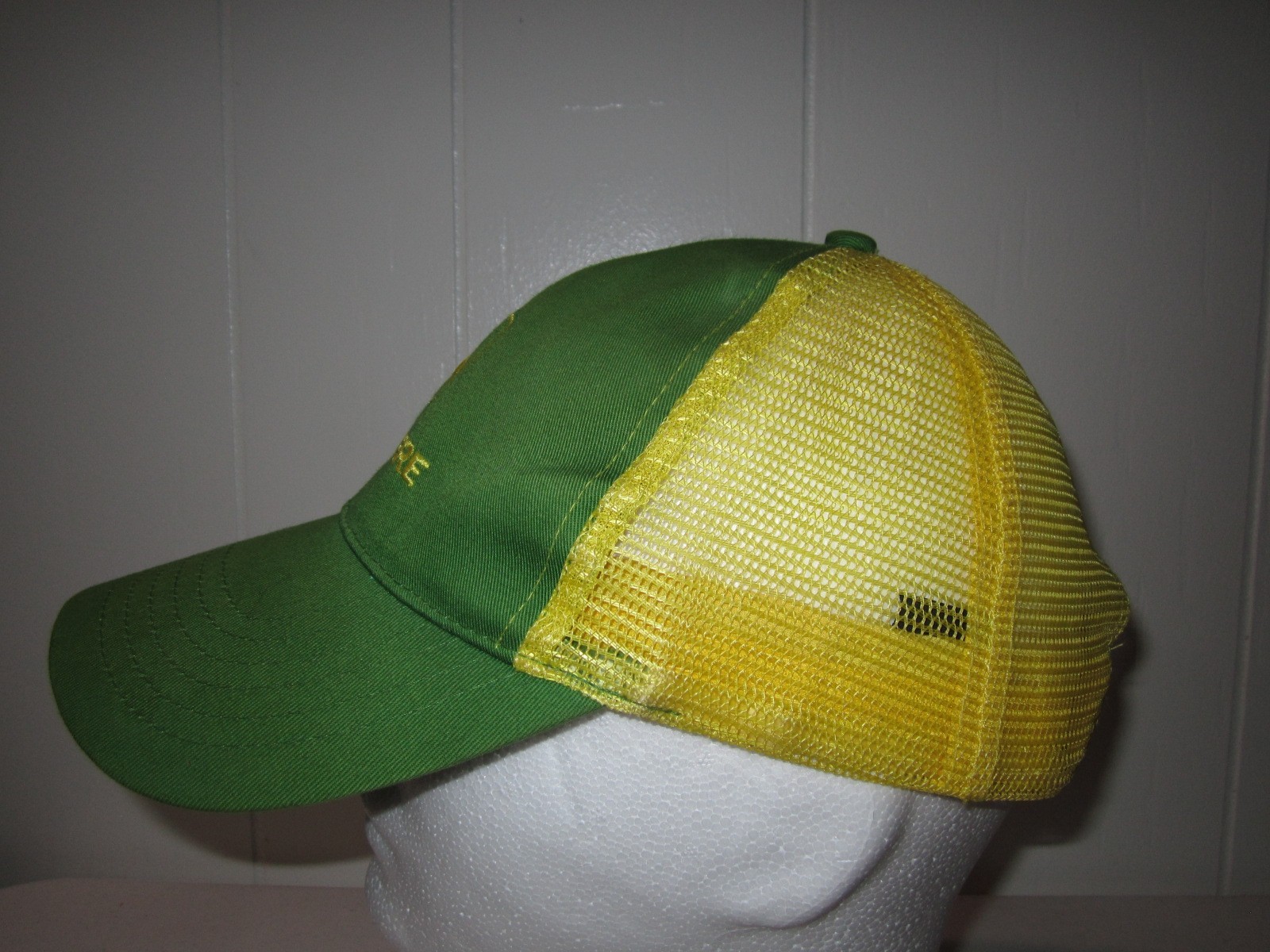 Vintage 90’s John Deere Trucker Hat Cap Snapback Adult Yellow Green k-Products!