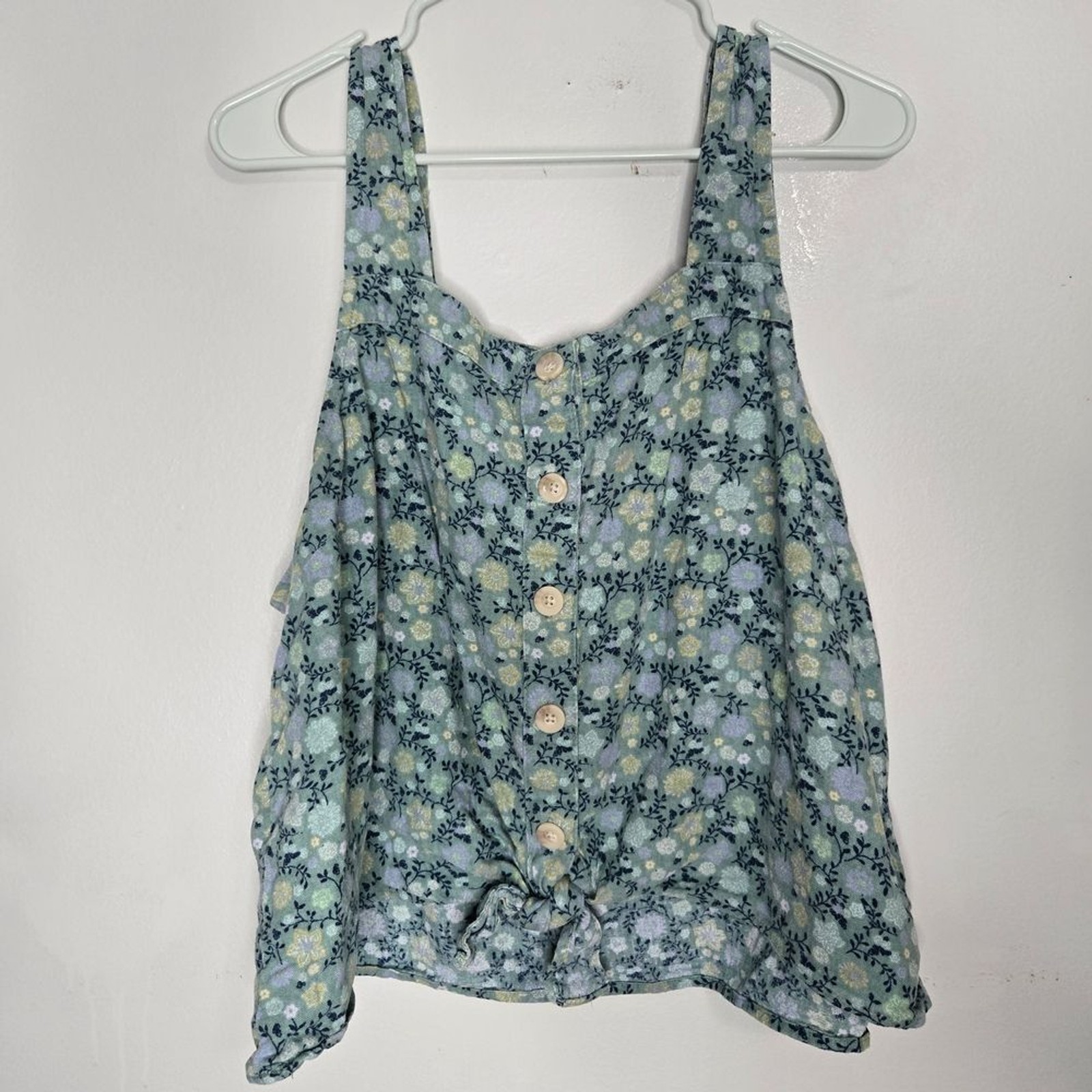 Sonoma Goods for Life Teal Floral Square-Neck Top XXL